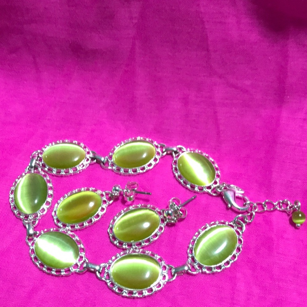 Cat Eye Bracelet and Earring Set